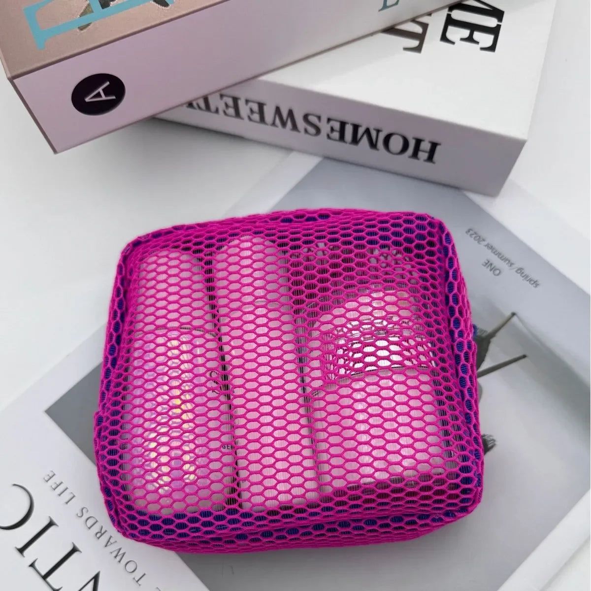 Colorful Net Fabric Makeup Bag & Mini Wallet | Tofu Bag