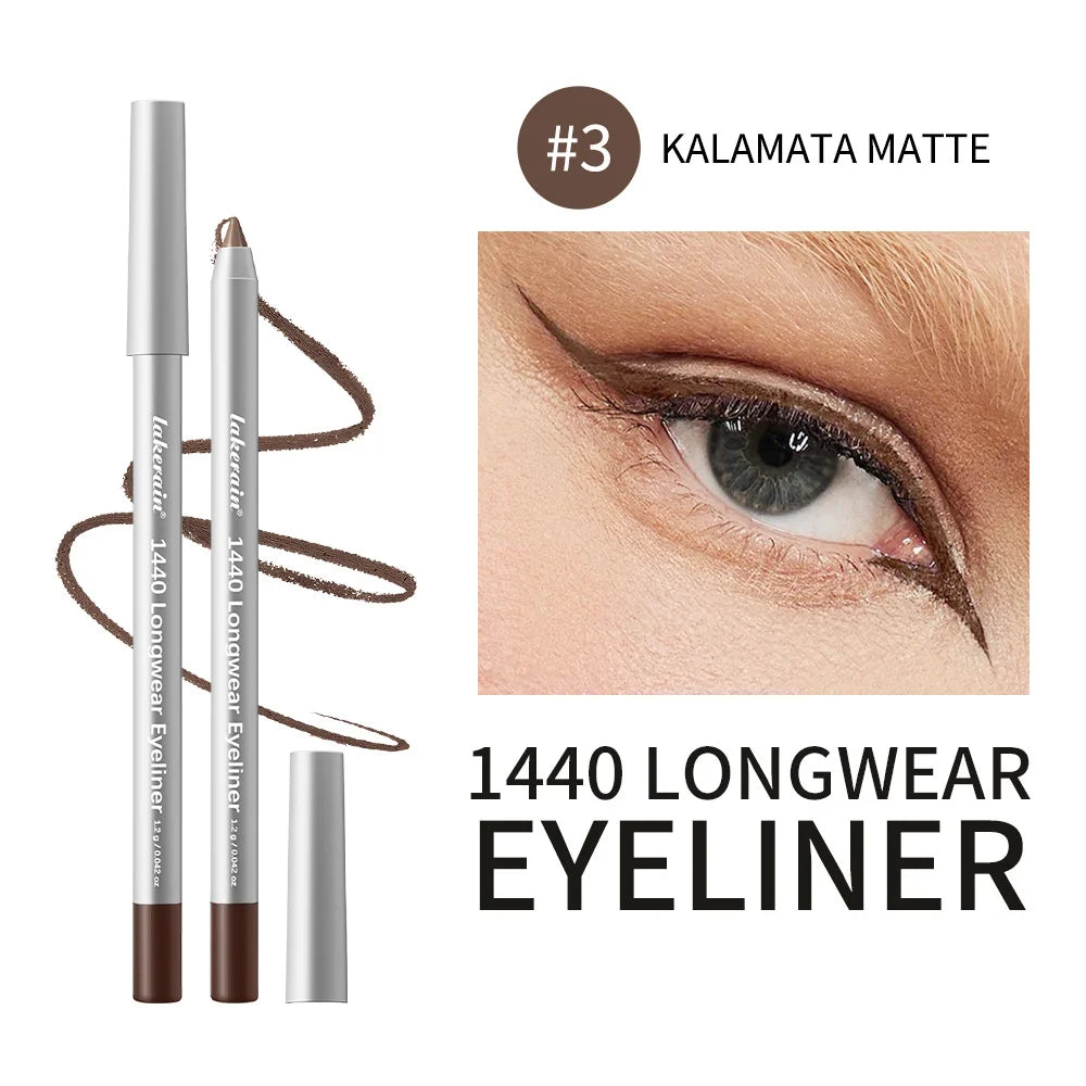 12-Color Waterproof Eyeliner Pencil – Smokey Long-Lasting