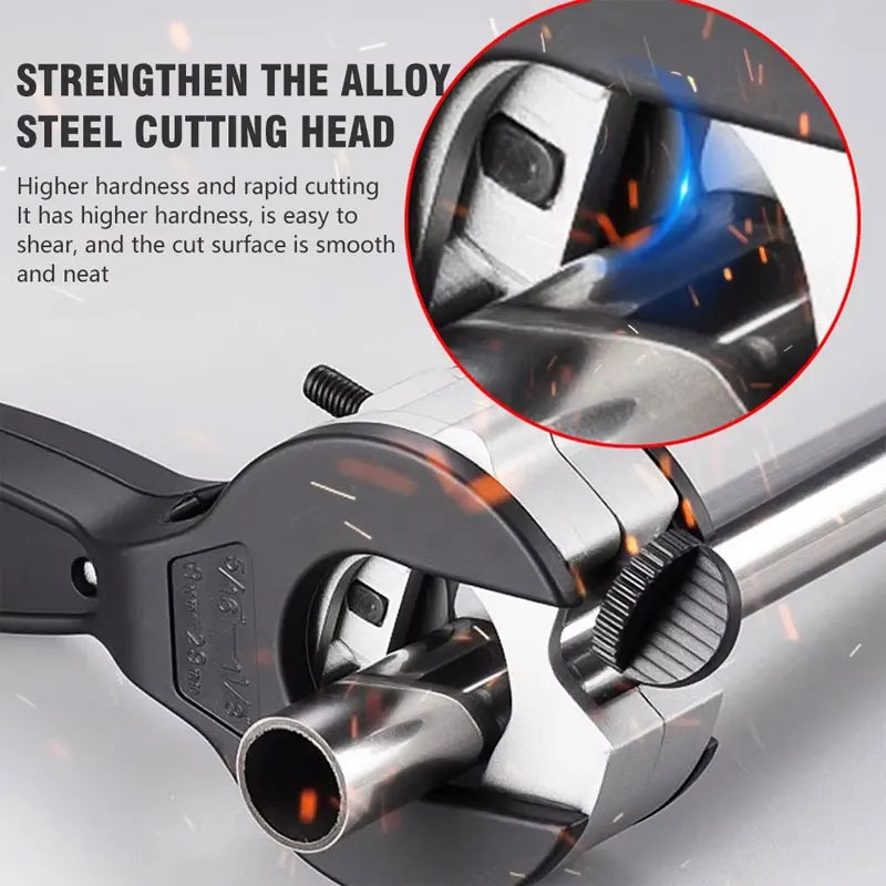 Ratcheting Tubing Cutter 8-29mm Universal Pipe Cutter Stainless Steel Copper Aluminium Ratchet Scissors Hose Cutting Hand Tools Peaceful Pleasures Health and Wellness