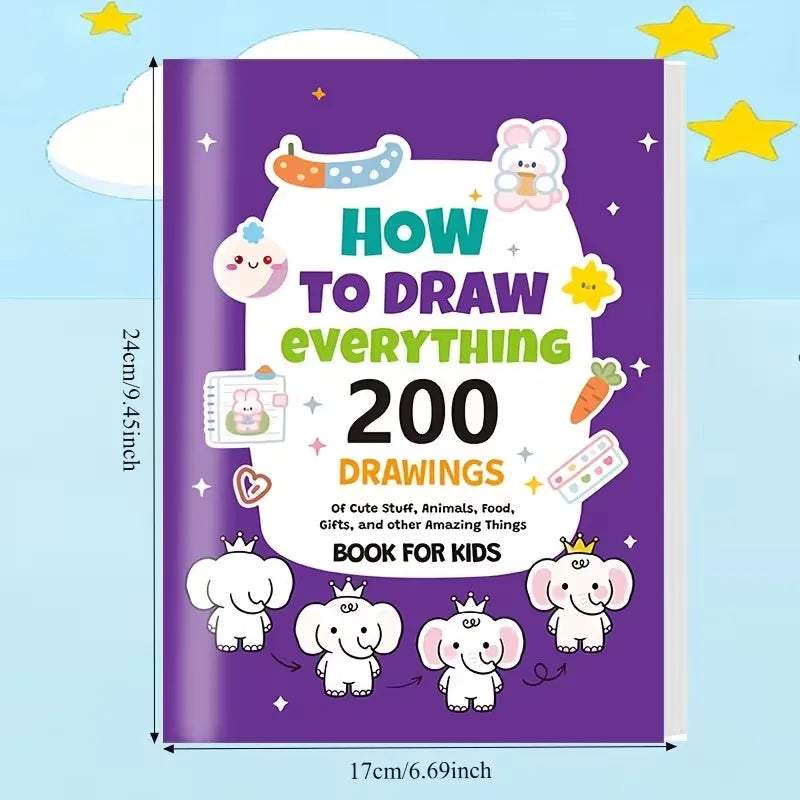 Drawing Book Kids 200+ Step-by-step Art Education Coloring How Draw