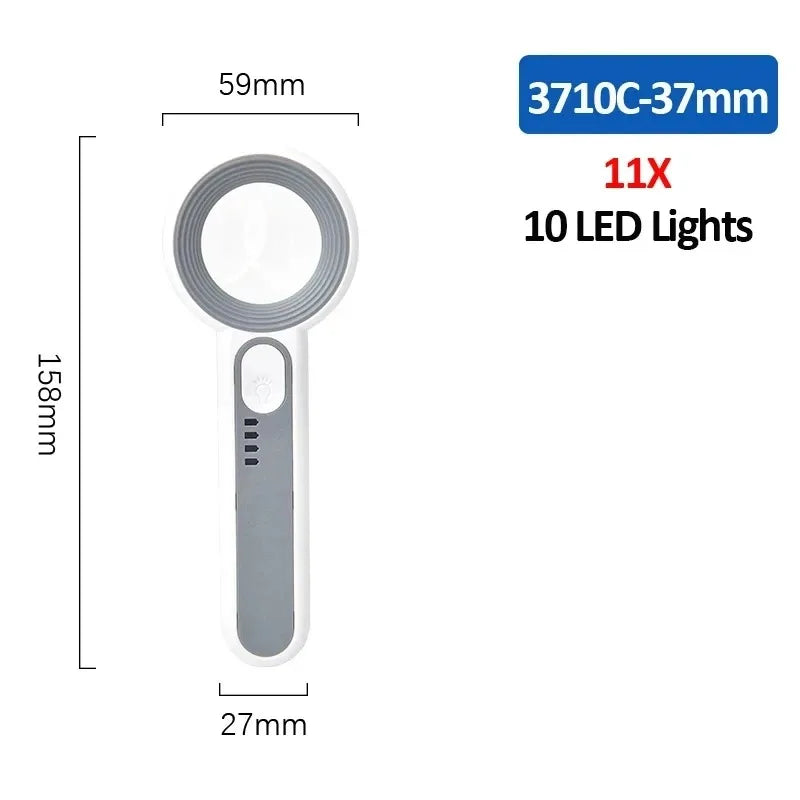 New High Power USB Charging Magnifying Glass With LED for Electronic Repair Antique Identification Peaceful Pleasures Health and Wellness 3710C-37mm