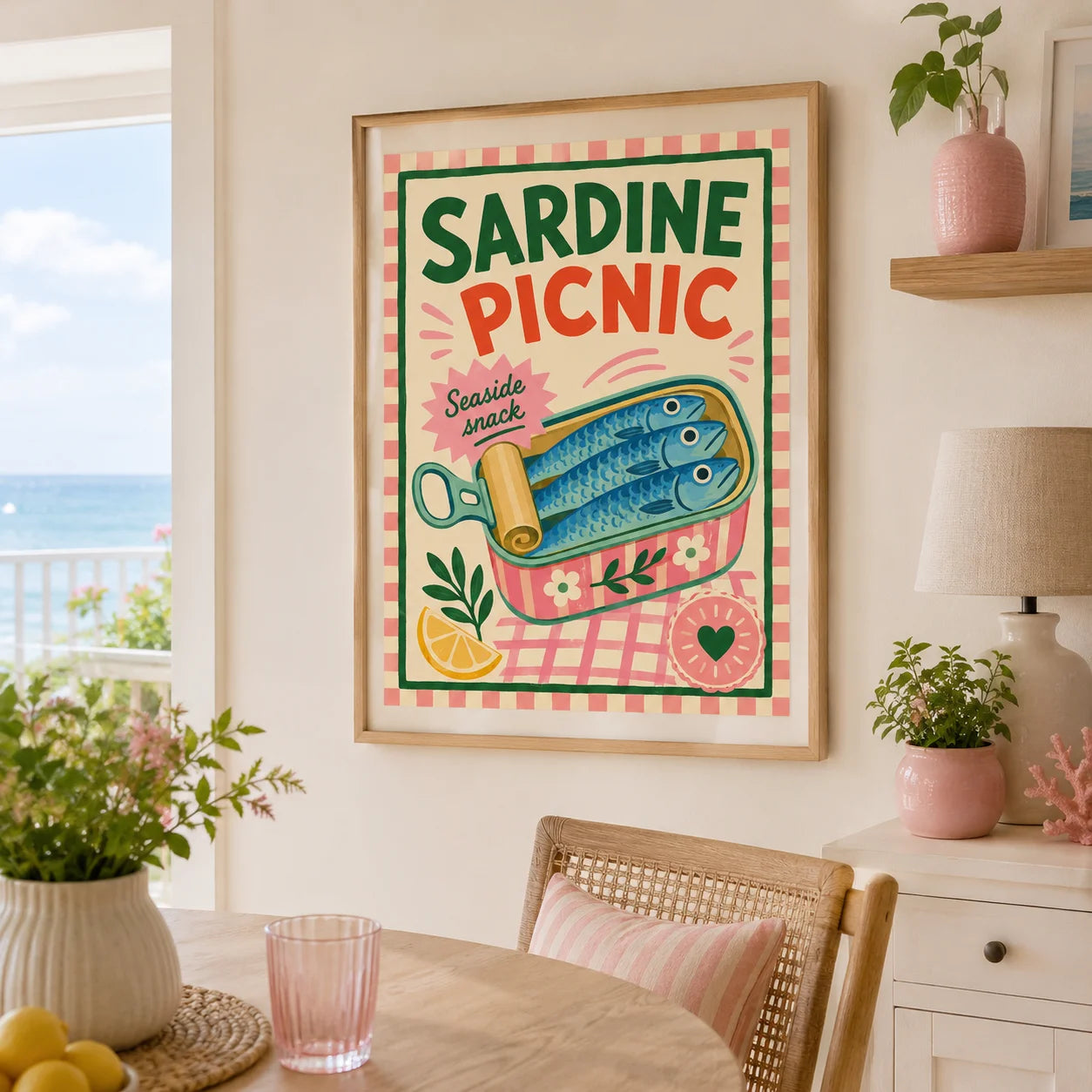 Retro Food Wall Art Kitchen Canvas Painting Colorful Dining Poster Print Restaurant Cafe Wall Decor Peaceful Pleasures Health and Wellness