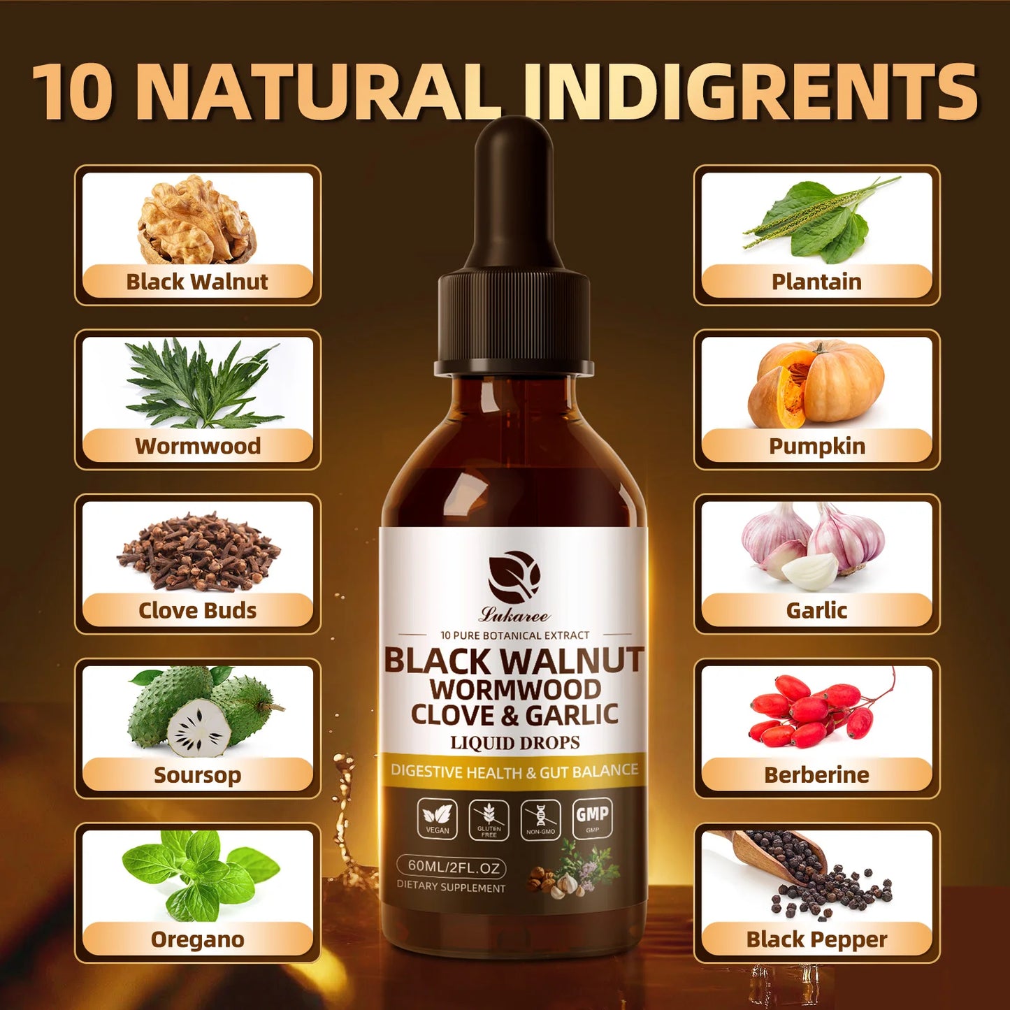 Black Walnut Wormwood Drops | Gut Cleanse & Digestive Health