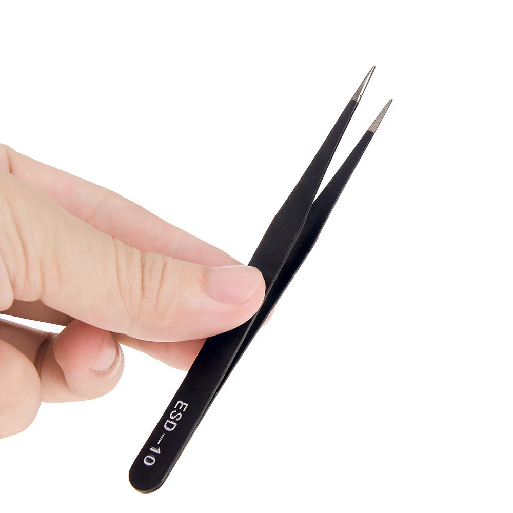 6pcs Precision Tweezers Set ESD Anti-Static Stainless Steel Tweezers Repair Tools for Electronics Repair Soldering Craft Tools Peaceful Pleasures Health and Wellness