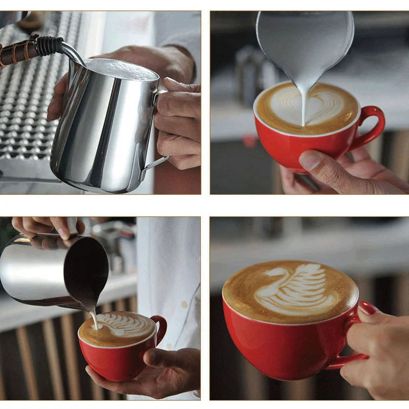 Stainless Steel Milk Frothing Pitcher – Latte Art Coffee Jug | 100ml, 350ml & 600ml
