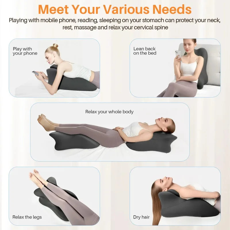 Wedge Pillow Memory Foam Ergonomic Prone Pillow with Removable Cover Couple Bed Pillow for Body Pain Relie Multi-Positional Peaceful Pleasures Health and Wellness