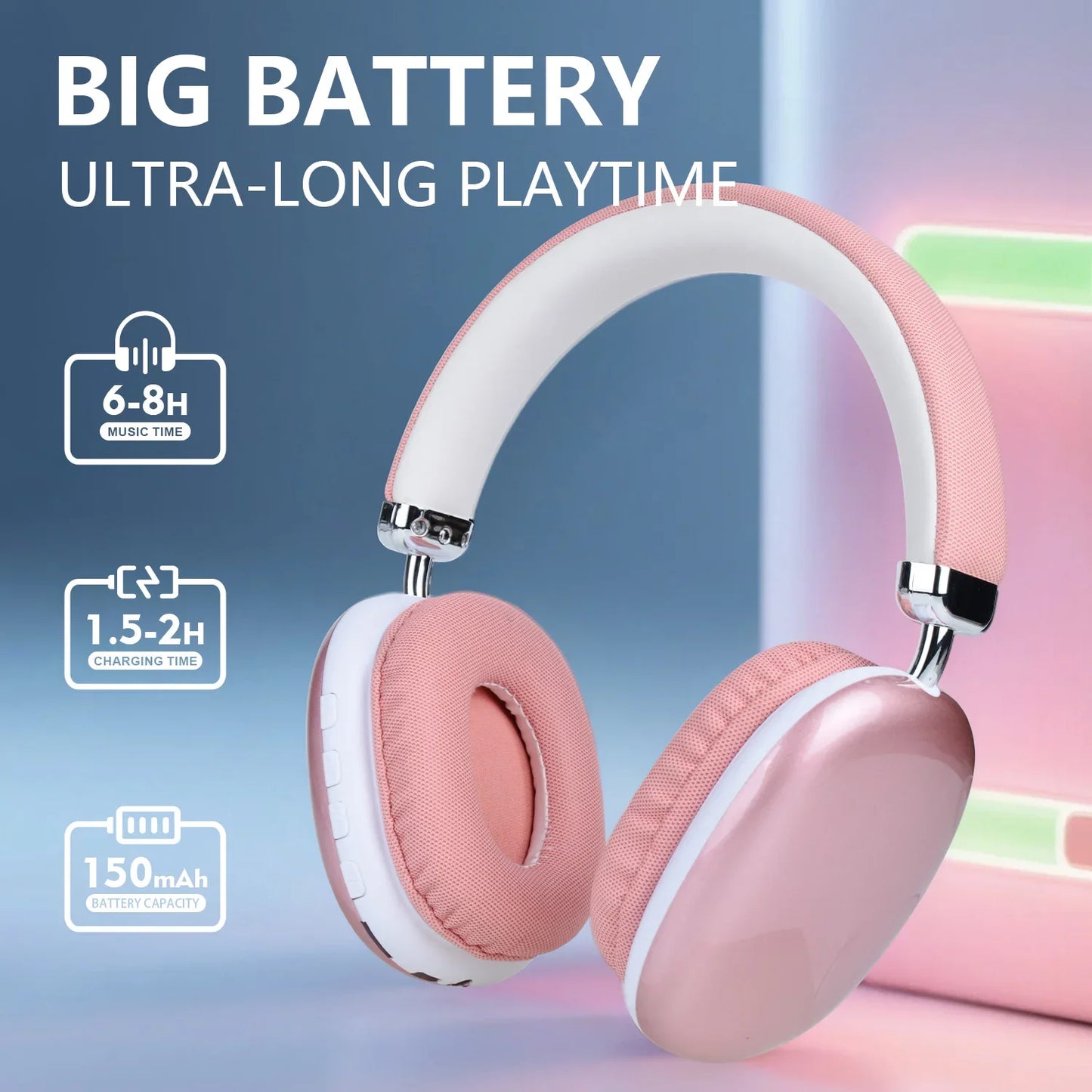 Over-Ear Bluetooth 5.3 Gaming Headset with Mic – Wireless