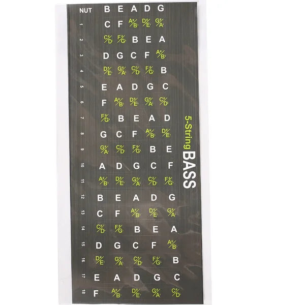4 5 Chord Bass Scale Sticker English Letters Tone Names Electric