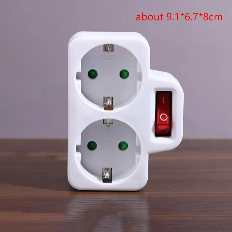 16A Plug Adapter Travel Charging German Standard Power Converter For Portugal Turkey 1 To 3 Plug EU Socket Adapter With Switch Peaceful Pleasures Health and Wellness 1pc A11