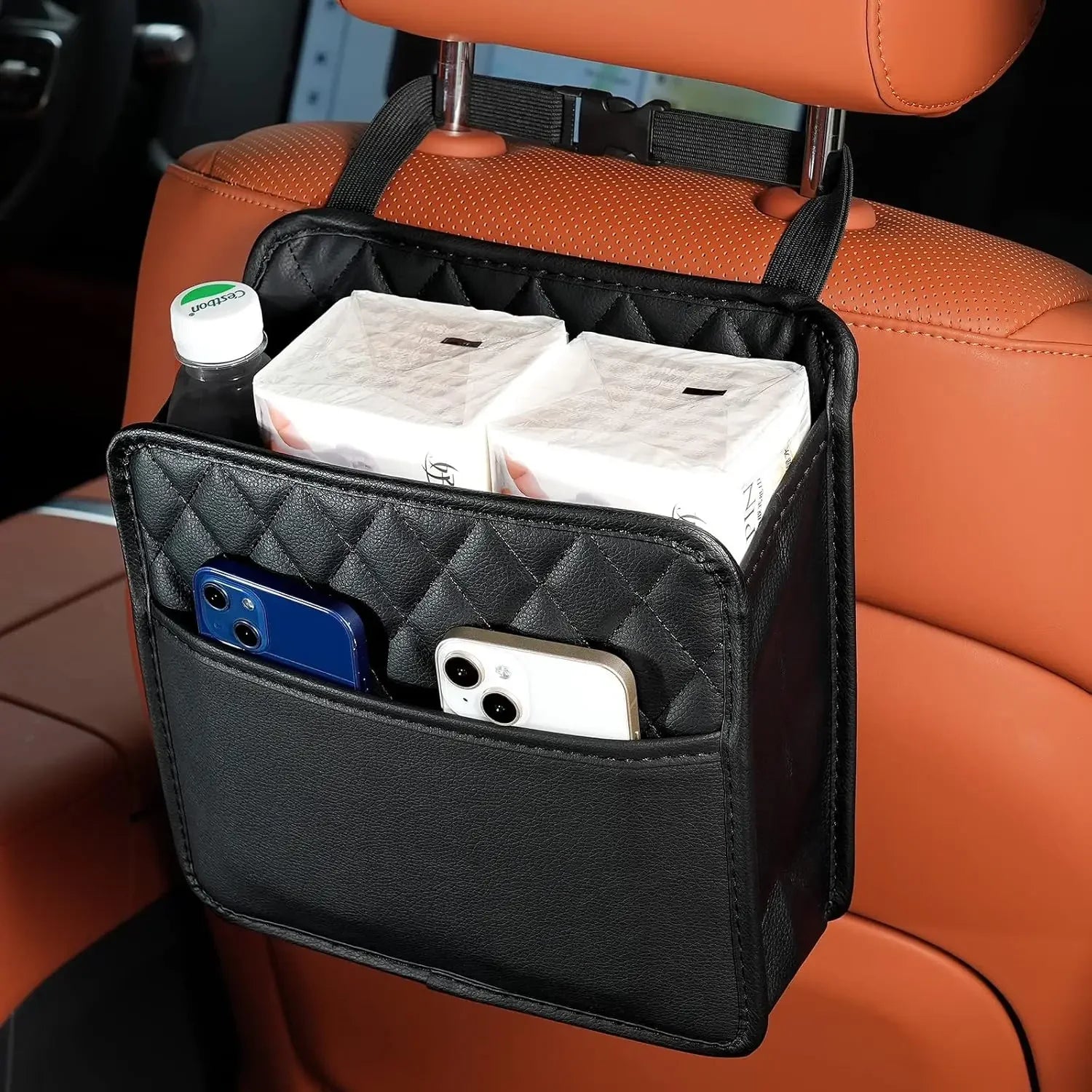 Car Seat Back Organizer with Multi-Pockets, Waterproof PU Leather Storage Bag for Travel and Kids Peaceful Pleasures Health and Wellness United States