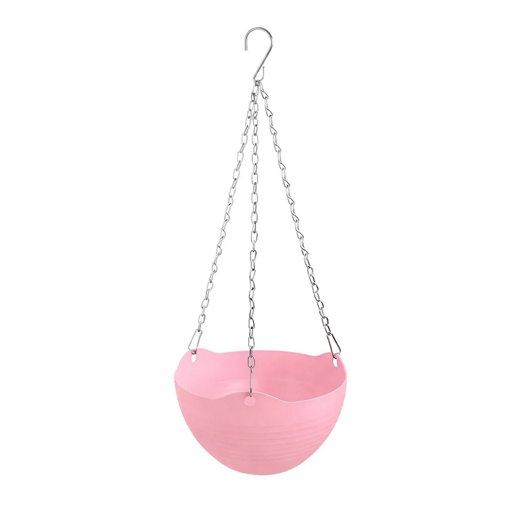 Durable Self-absorbing Hanging Basket Plastic Colorful Flower Pot Hanging Flower Pot Home Decor Peaceful Pleasures Health and Wellness Pink