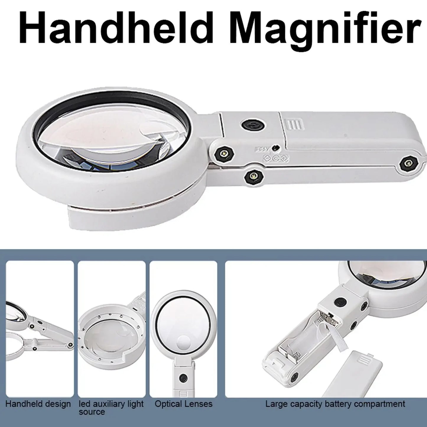 LED Handheld Magnifying Glass with Light – Foldable Loupe Peaceful Pleasures Health and Wellness