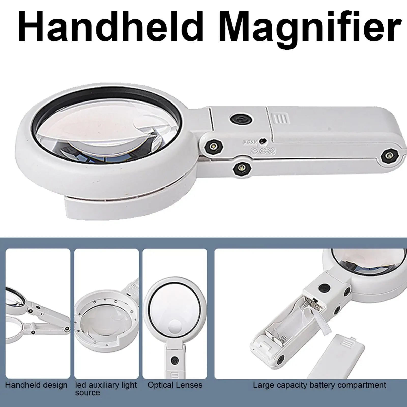 LED Handheld Magnifying Glass with Light – Foldable Loupe Peaceful Pleasures Health and Wellness