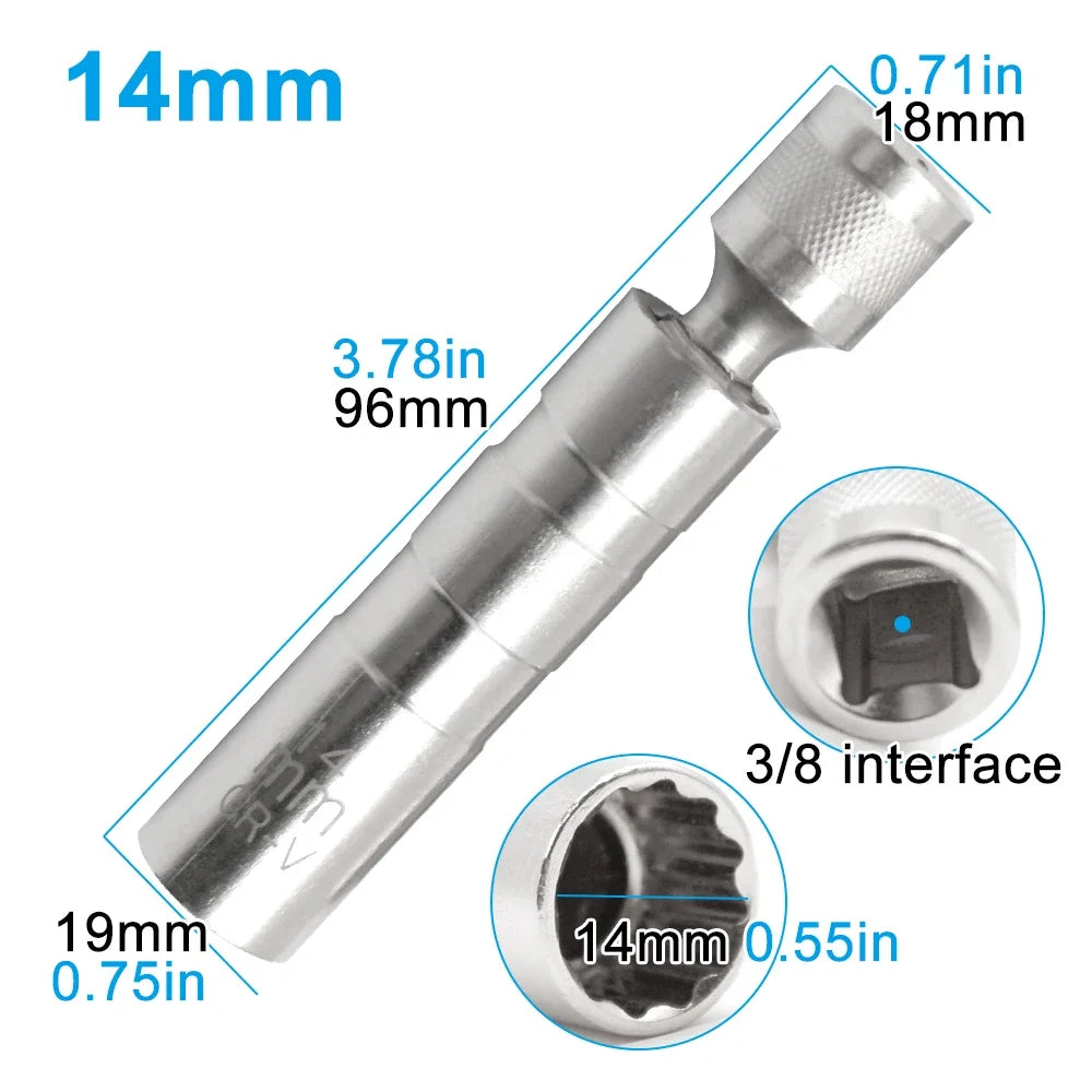 14mm & 16mm Magnetic Spark Plug Socket Set | Flexible Joint