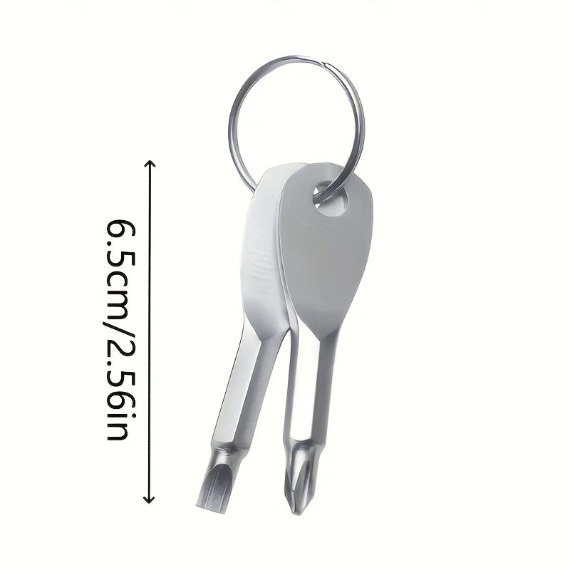 Portable Screwdriver Keychain | Steel Flat Head EDC Tool