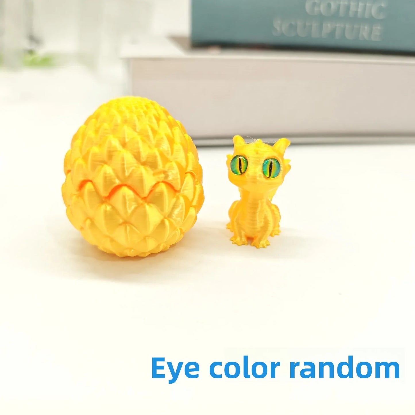 Dragon Egg 3D Printing Huevo De Dragón - Desk Decor Gag Gift Christmas & Birthday Novelty Office Toy & Home Decoration for Home Peaceful Pleasures Health and Wellness Silk gold