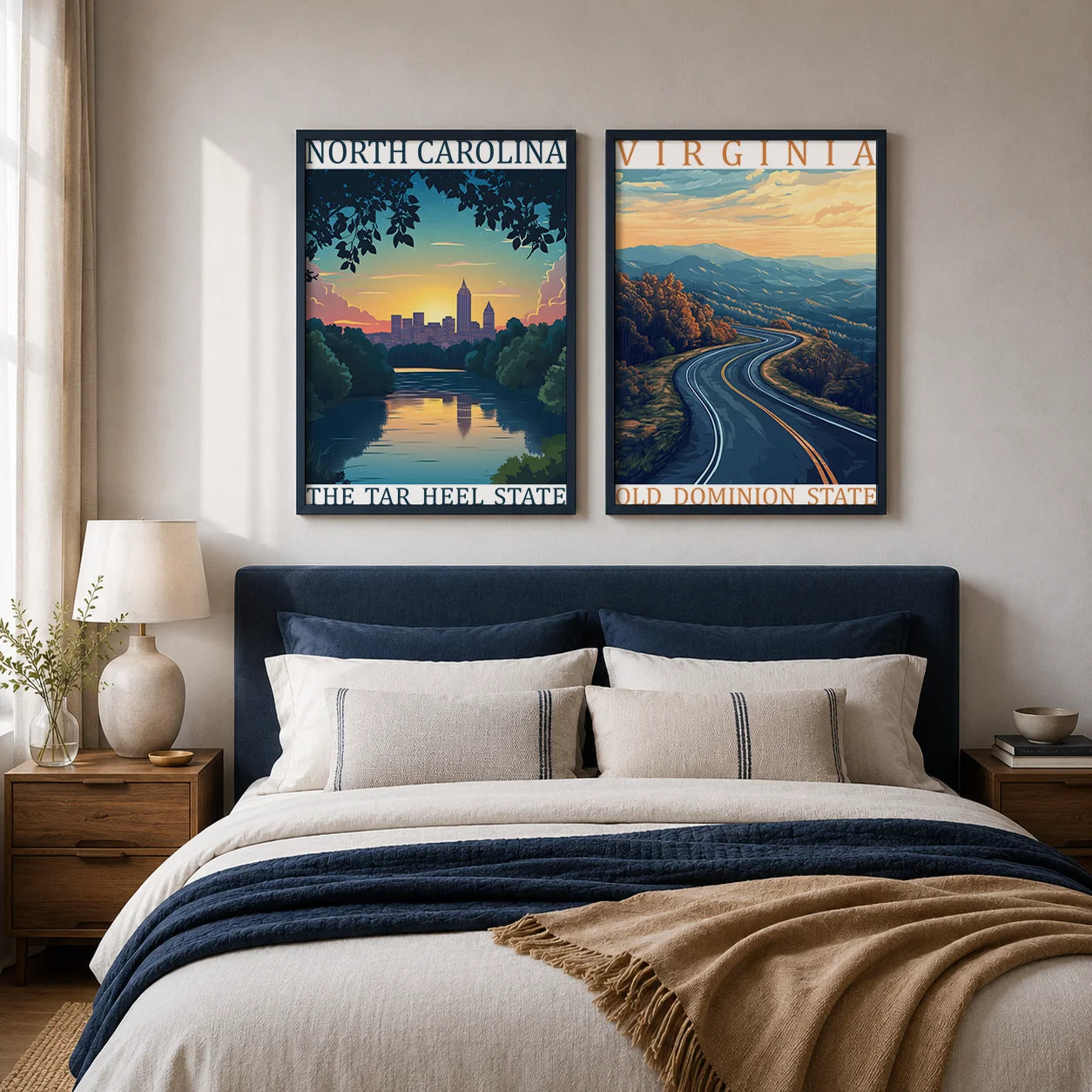 US State Travel Landscape Canvas Wall Art Poster Print Canvas Wall Art Print Peaceful Pleasures Health and Wellness