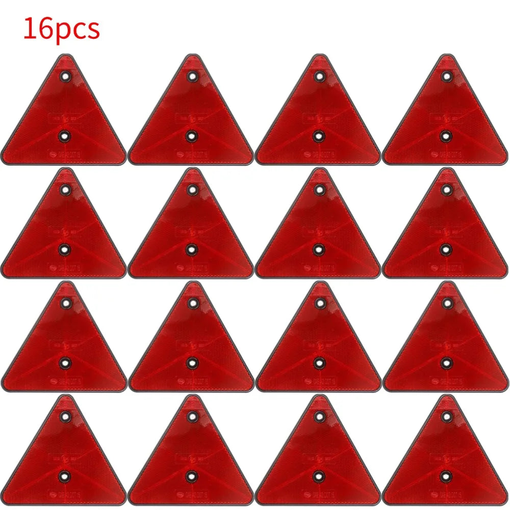 Red Triangle Reflectors for Enhanced Vehicle Safety Peaceful Pleasures Health and Wellness 16pcs