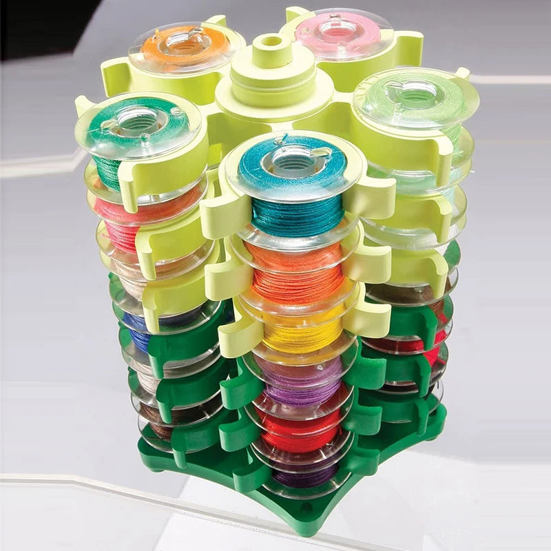 Rotary Bobbin Holder Tower Detachable Bobbin Clips Thread Storage Rack for Sewing Machine Bobbins Organizer Sewing Supplies Peaceful Pleasures Health and Wellness