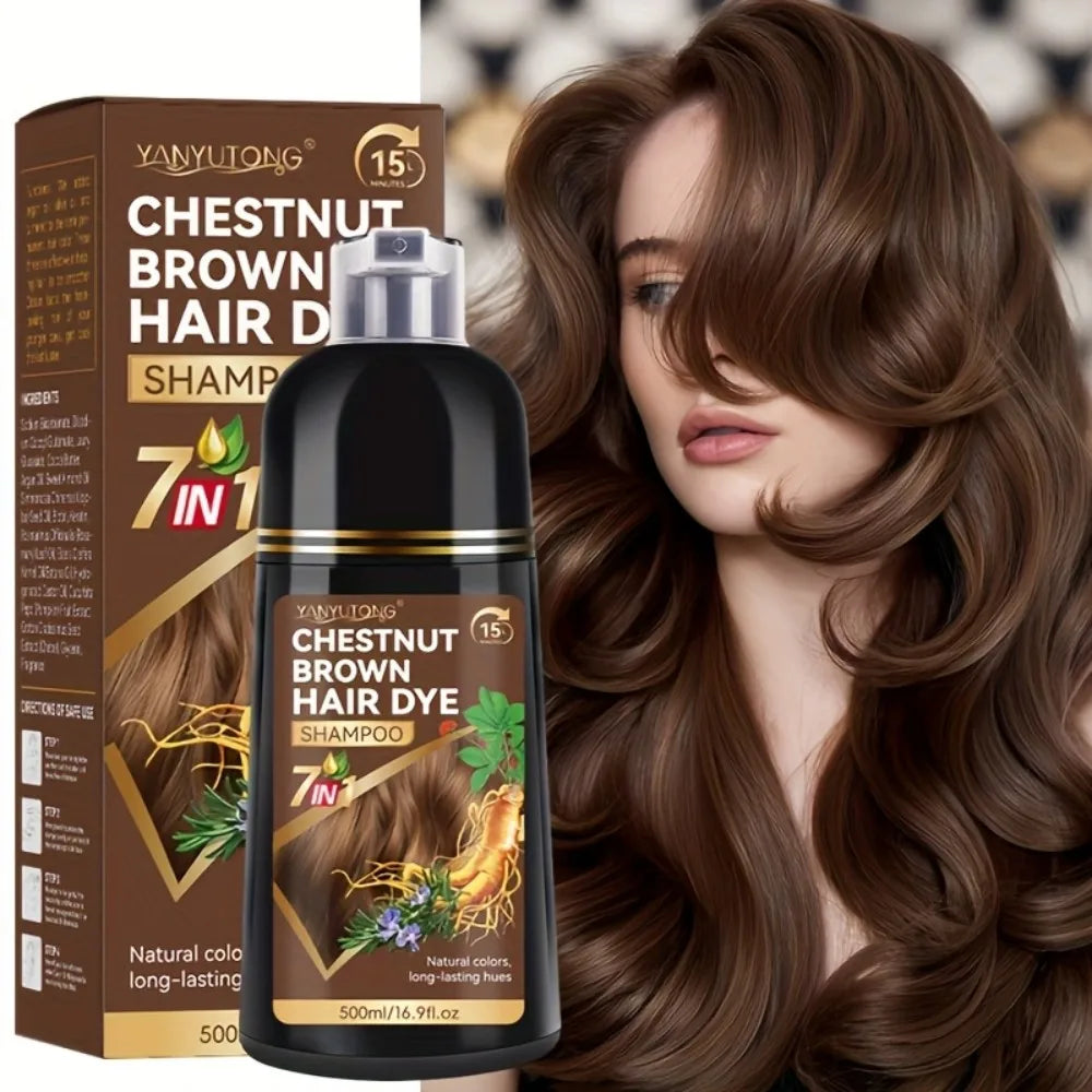7-in-1 Plant-Based Hair Color Shampoo – Cover Gray Hair