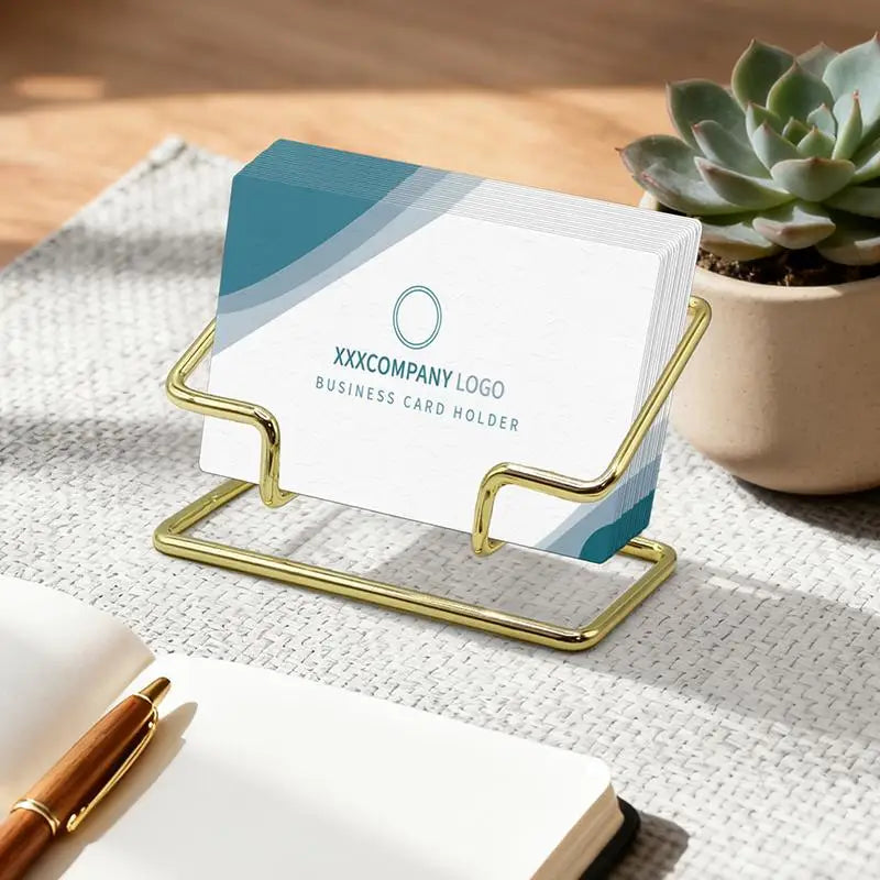 Metal Desktop Business Card Holder & Sign Display Stand