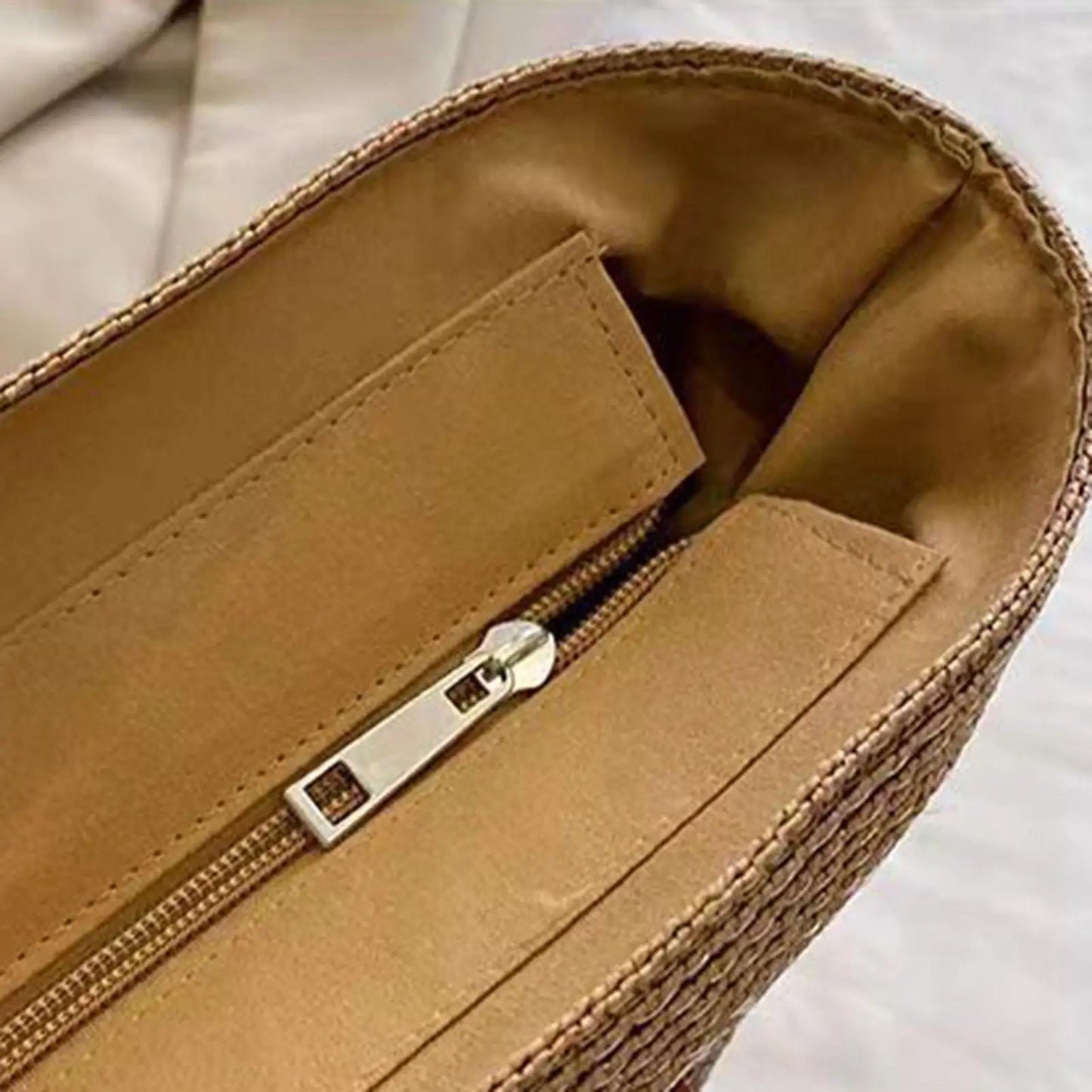 Large Boho Straw Tote Bag Smooth Zipper Shoulder Handbag For Travel Vacation Beach Shopping Office, Summer Bag for Women Peaceful Pleasures Health and Wellness