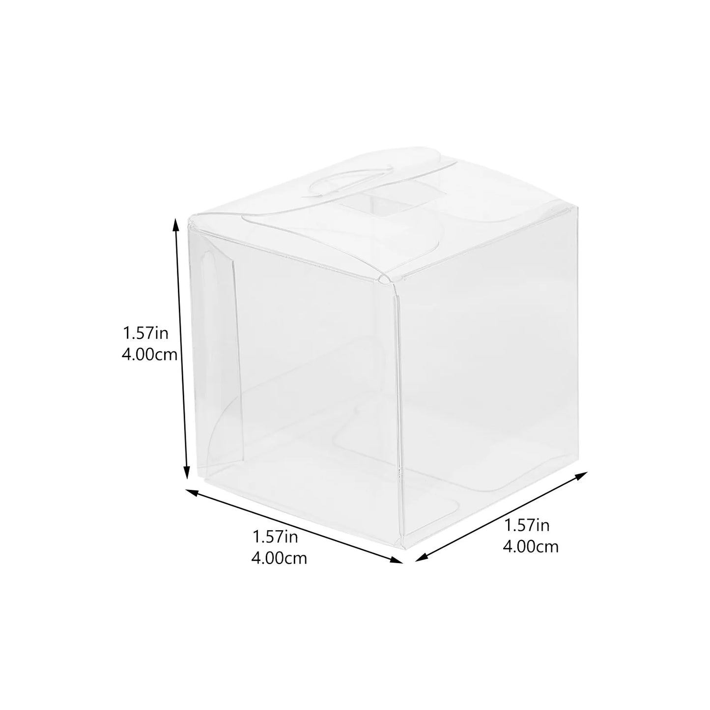 10Pcs Clear Plastic Packing Boxes 4x4x4cm Transparent Sugar Box for Macarons Cupcakes Collectibles Wedding Favor DIY Gift Peaceful Pleasures Health and Wellness