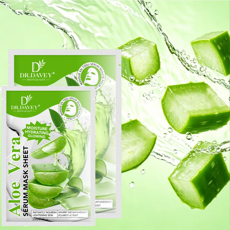 Aloe Vera Serum Facial Mask Sheet Facial Care Moisturizing and Tender Skin Easy to Absorb Portable 10 Tablets/Box Peaceful Pleasures Health and Wellness