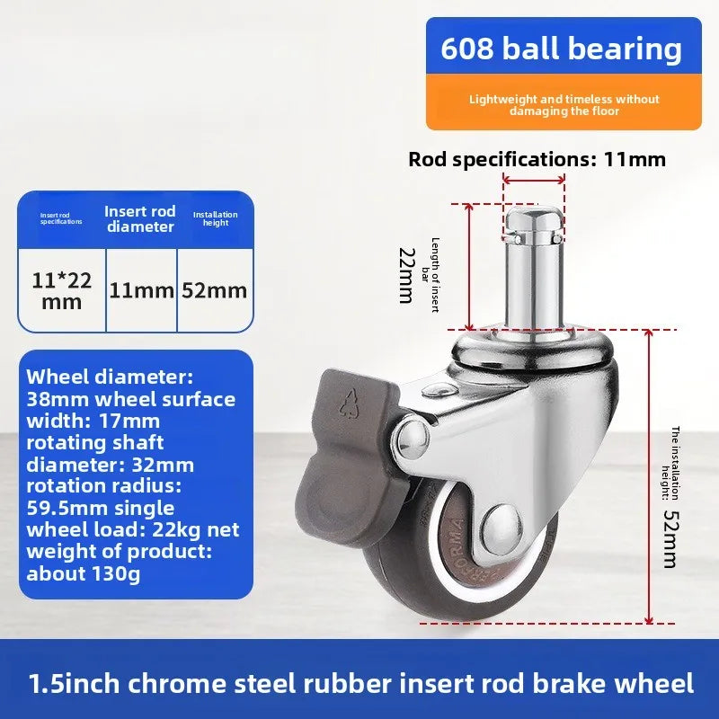 4PCS 2-Inch Heavy Duty Swivel Caster Wheels with Brake