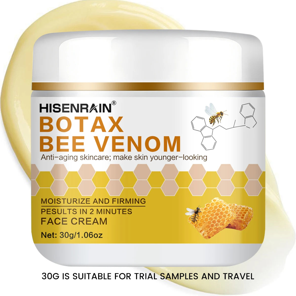 HISENRAIN Botax & Honey Anti-Aging Yellow Cream, Wrinkle Reduction & Firming Face Moisturizer, 24H Intense Hydration. Peaceful Pleasures Health and Wellness 30g