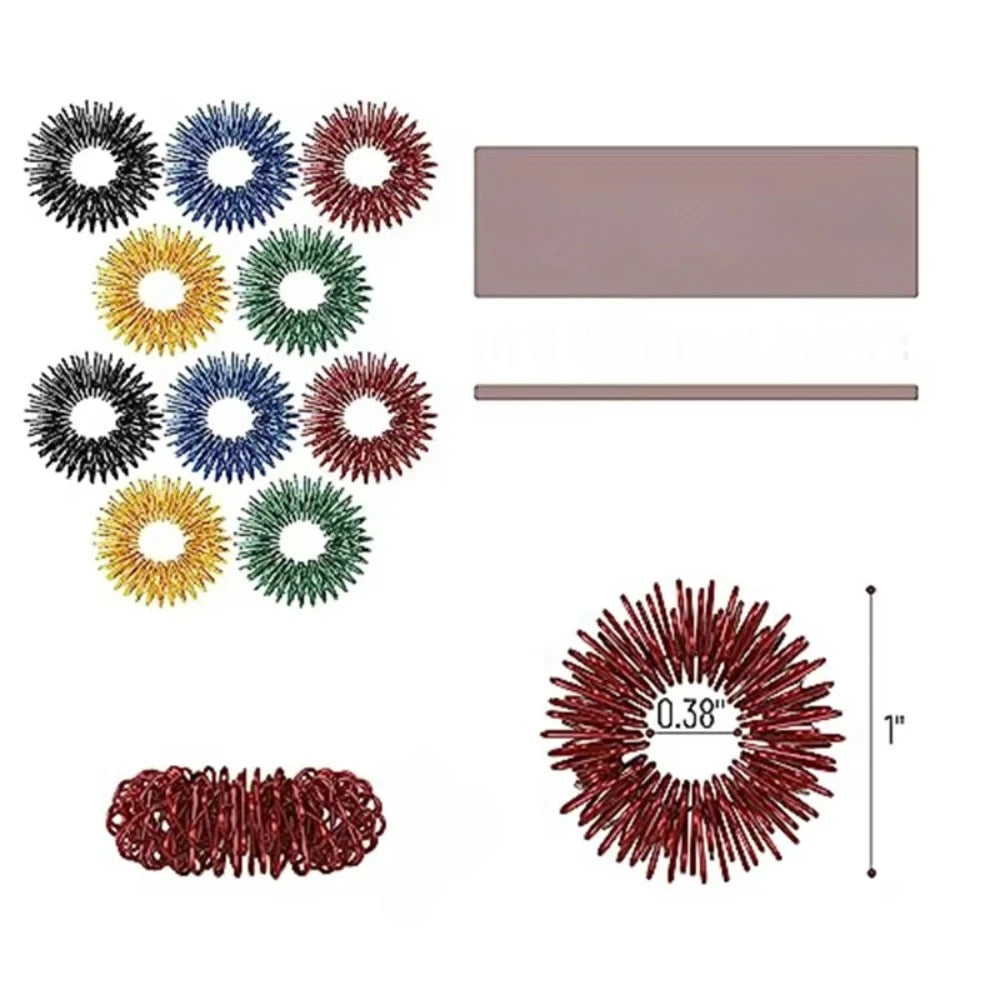 5/10/20pcs Acupressure Rings Spiky Sensory Finger Rings Set for Teens Adults Stress Reducer Massager Stress Relief Fidget Toys Peaceful Pleasures Health and Wellness