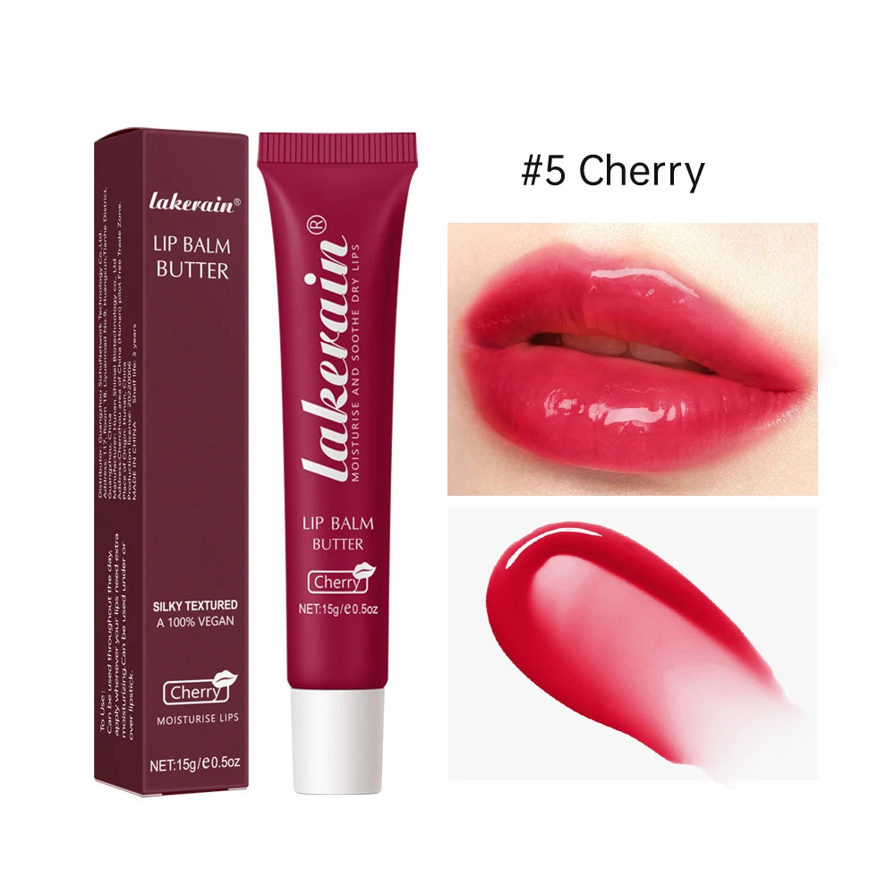 Lakerain New Butter Lip Balm Long-term Moisturizing Repair Remove Dead Skin Moisturizing 6 Colors Lip Balm Peaceful Pleasures Health and Wellness 05 Cherry