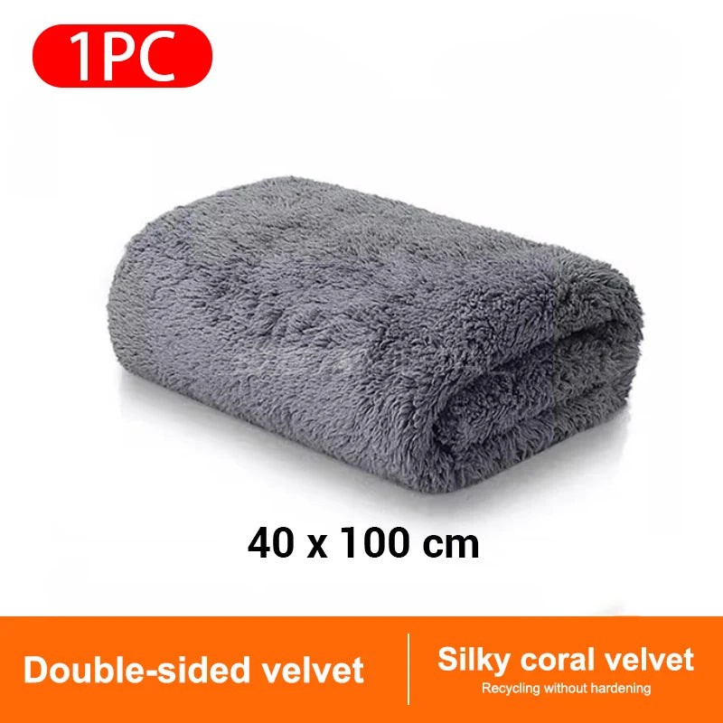 Microfiber Coral Velvet Car Wash Towel 40x100cm | Ultra Absorbent