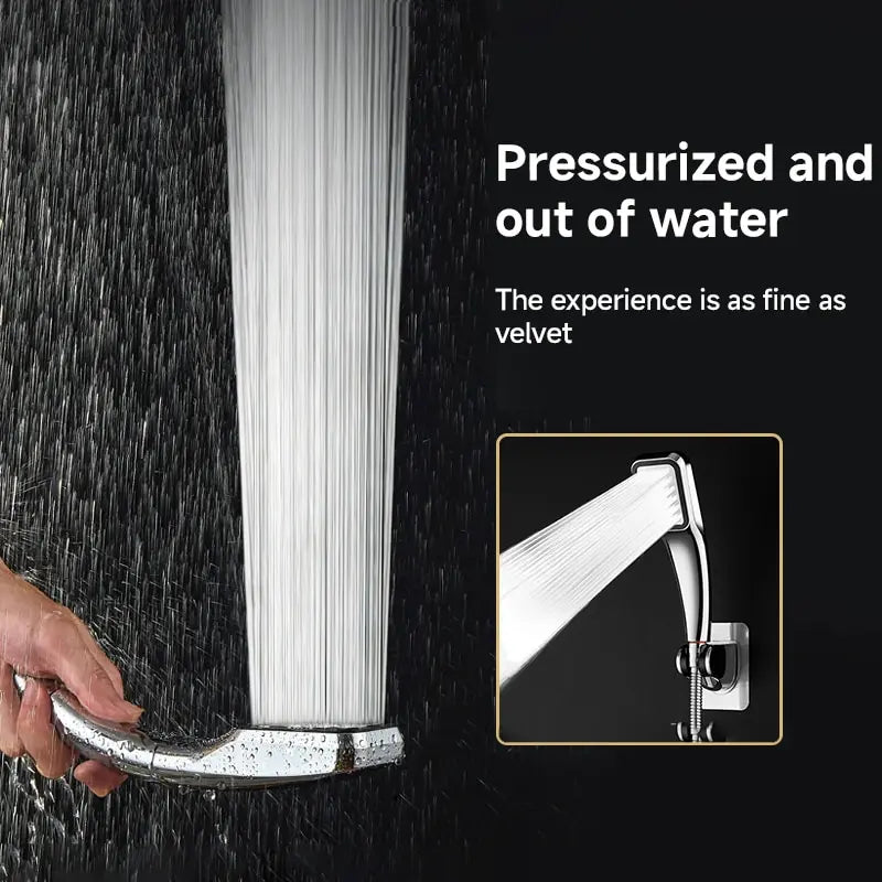 300-Hole Square Handheld Shower Head – High Pressure Water Saving