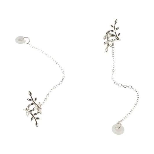 2pcs/pair Leaf Anti-Lost Earphone Clip Hollow Out Ear Decor Bluetooth Earphones Anti-lost Clip Jewelry Ear Clip Headphone Chains Peaceful Pleasures Health and Wellness