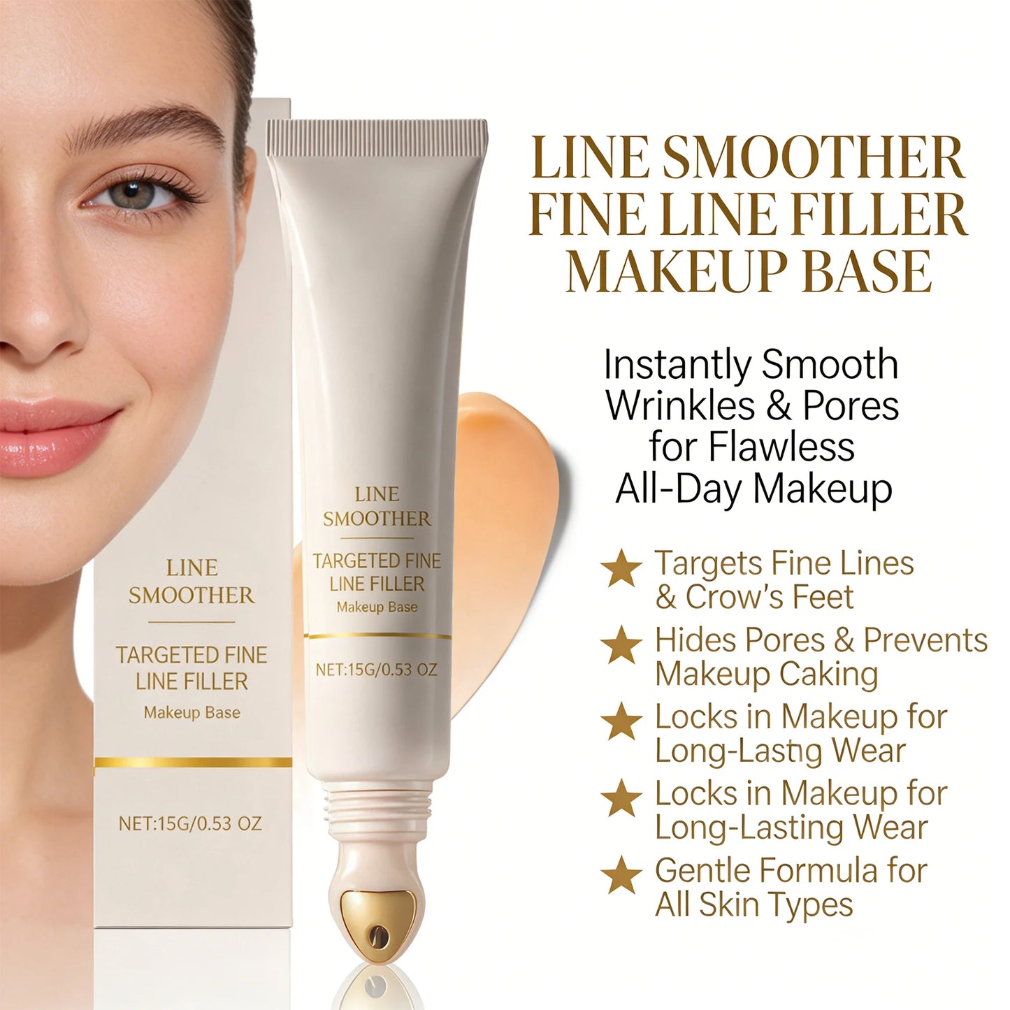 Line Smoother Hydrating Primer for Makeup Even Tone Lightweight & Non-sticky Invisible Pores Antioxidant Makeup Base Moisturizer Peaceful Pleasures Health and Wellness