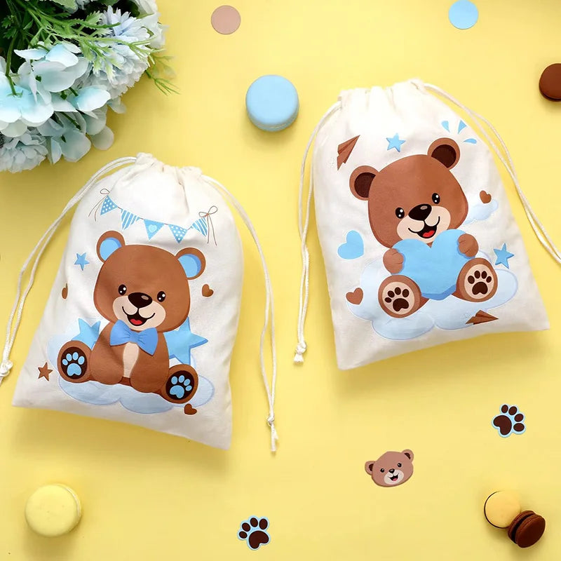 5-Pack Teddy Bear Candy Gift Bags – Birthday & Baby Shower