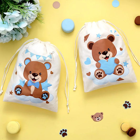 5-Pack Teddy Bear Candy Gift Bags – Birthday & Baby Shower Party Gift Bags Peaceful Pleasures Health and Wellness