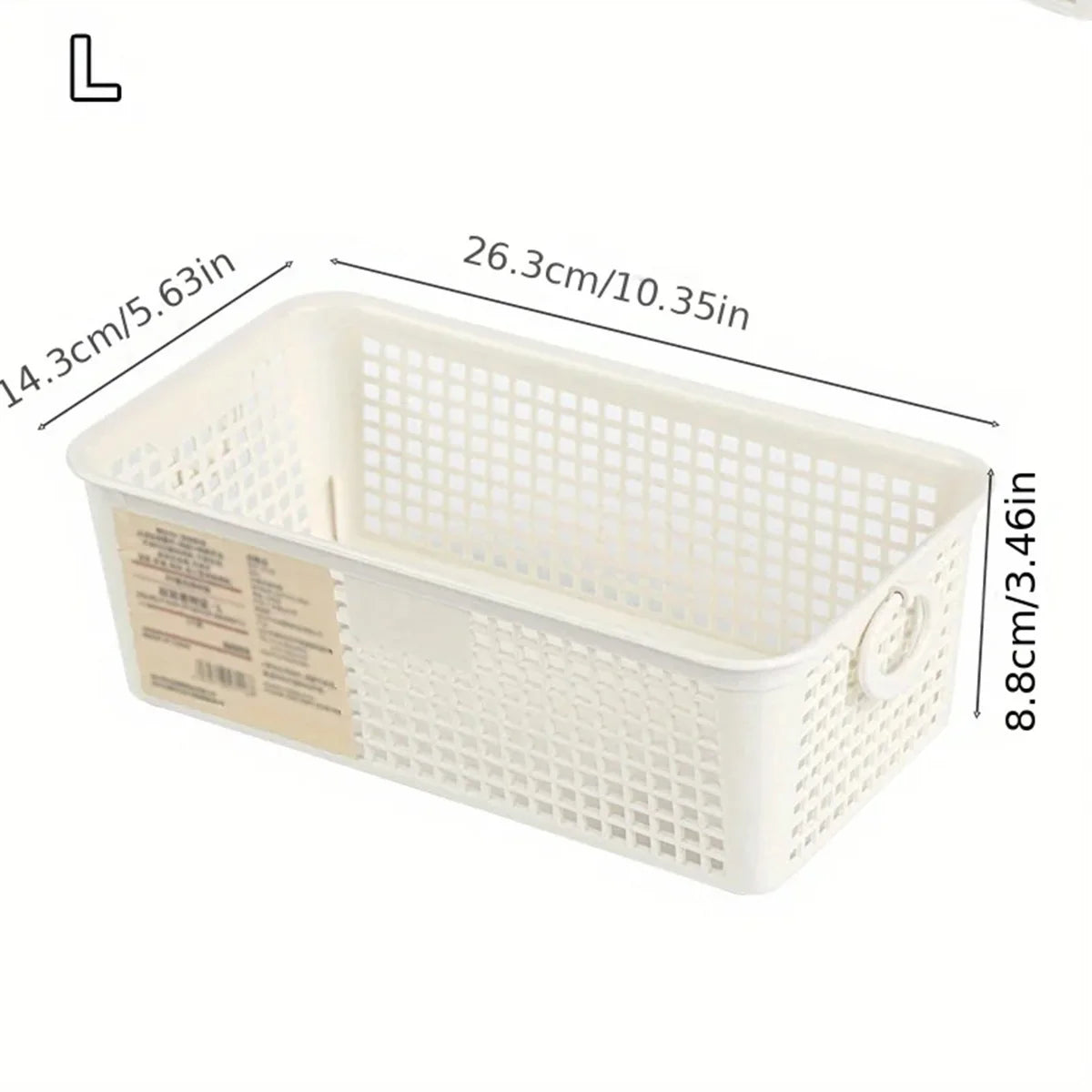 1 Piece Desktop Dual-Ear Storage Basket Snack Organizer with Hollow Rectangular Basket Plastic Storage Box Peaceful Pleasures Health and Wellness ALI-RR-K-1095403
