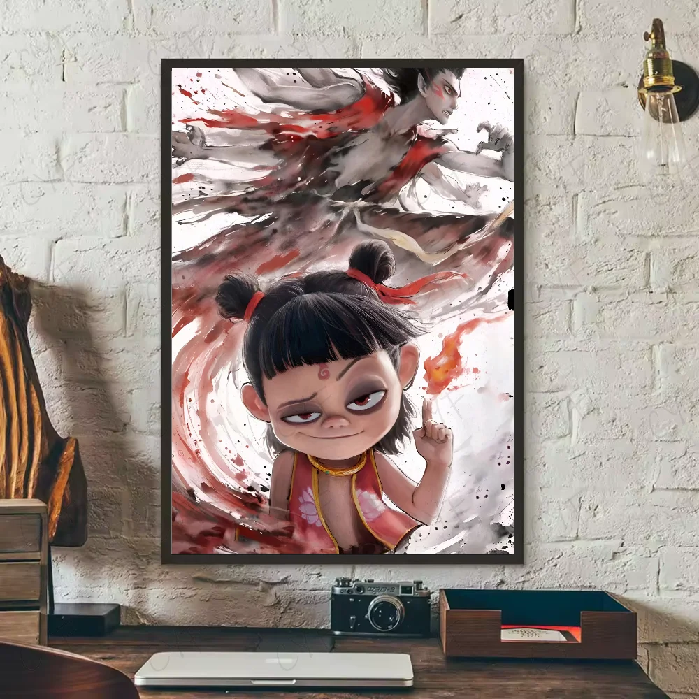 Chinese myth animation Nezha Poster HD art sticky wall waterproof home living room bedroom bar aesthetic decoration Peaceful Pleasures Health and Wellness z3 21X30cmNoframe