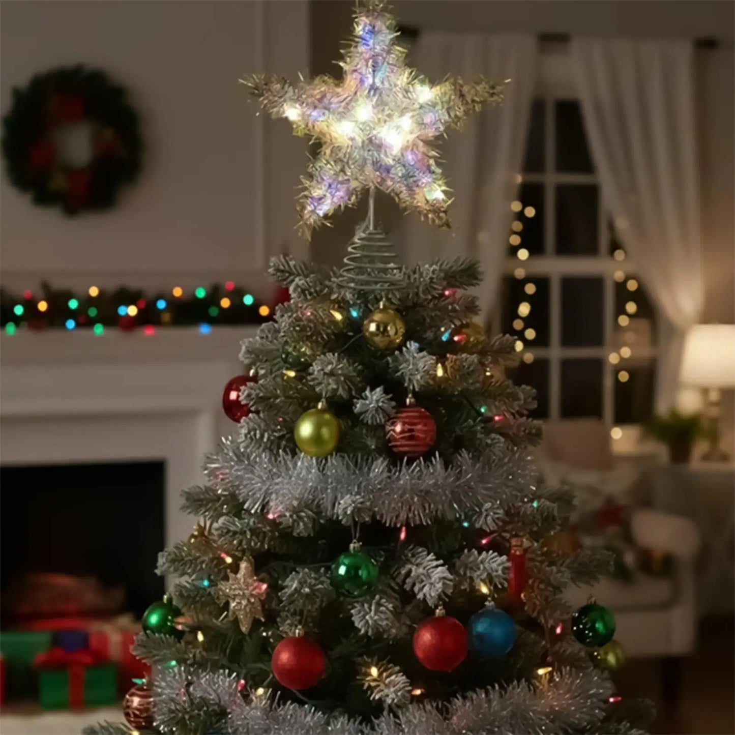 Christmas Star Tree Topper Lighted Holiday Decor Tree Top Decoration Ornament For Homeowners DIY Enthusiasts Apartment Church Peaceful Pleasures Health and Wellness