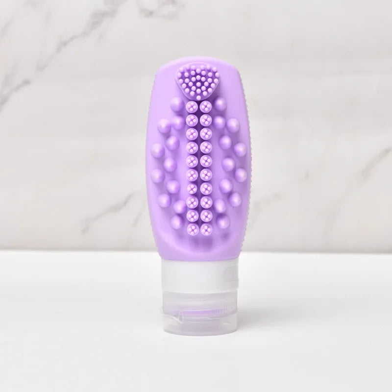 2-in-1 Silicone Travel Bottle & Shampoo Brush | 90ml Refillable