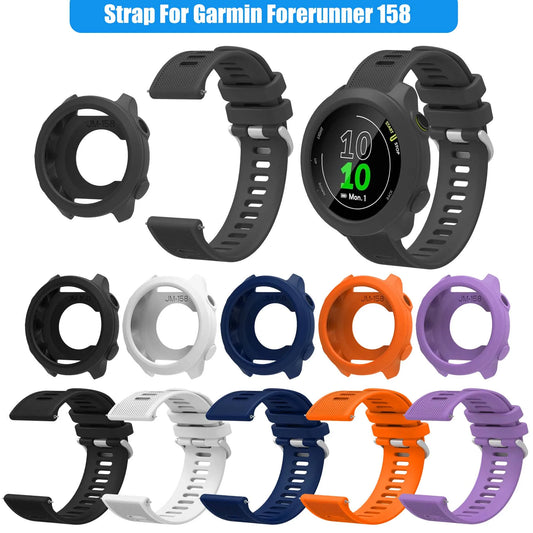 Silicone Strap For Garmin Forerunner 158 55 Replacement Watch Band + Protective Case Shell Peaceful Pleasures Health and Wellness
