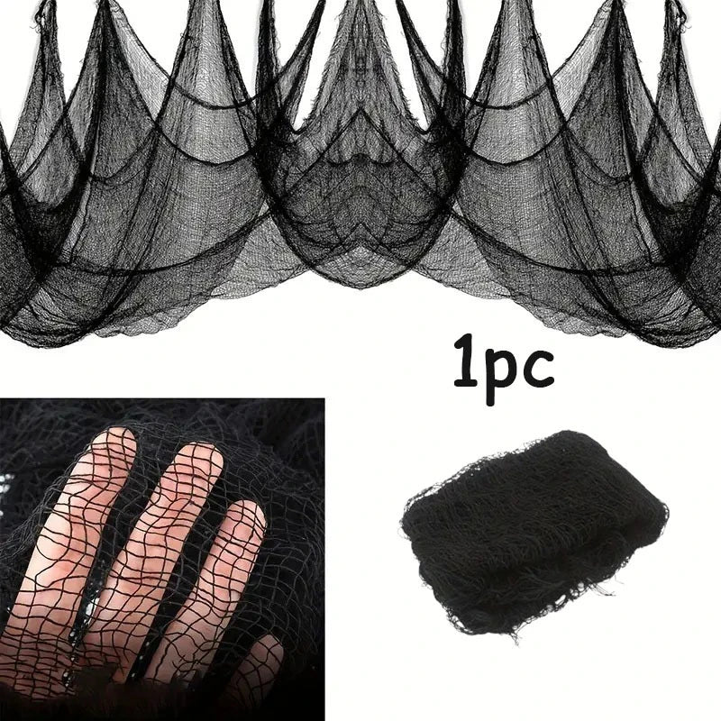 Halloween Black Gauze Fabric | Haunted House DIY Decoration