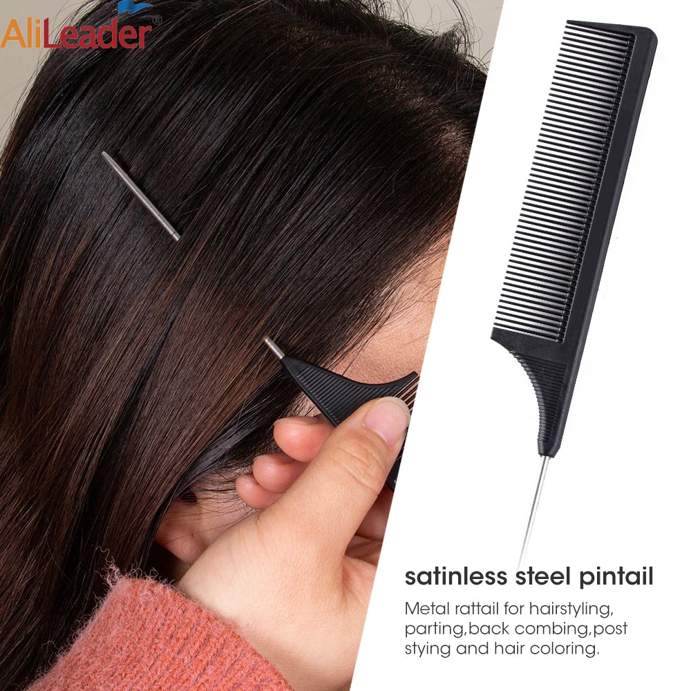 3 Piece Women's Hair Styling Brush Set Teasing Fluffy Rat Tail Comb Triple Teasing Curly Hair Accessories for Fluffy Volume Peaceful Pleasures Health and Wellness