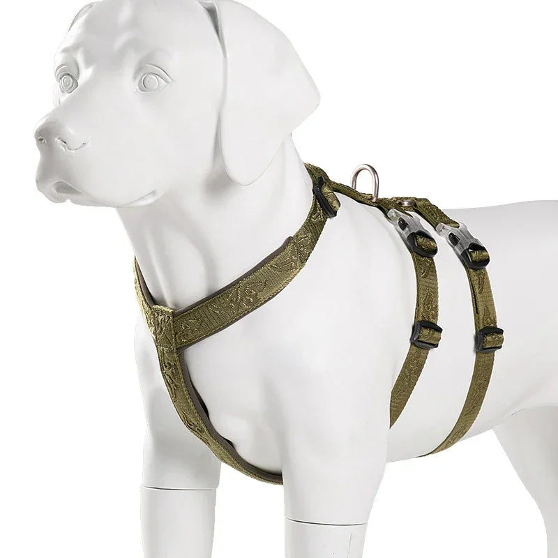 TRUELOVE Pet Harness Double-H Nylon Personalized Dog Harness NO PULL Reflective Breathable Adjustable YH1803 Peaceful Pleasures Health and Wellness Army green M China Mainland