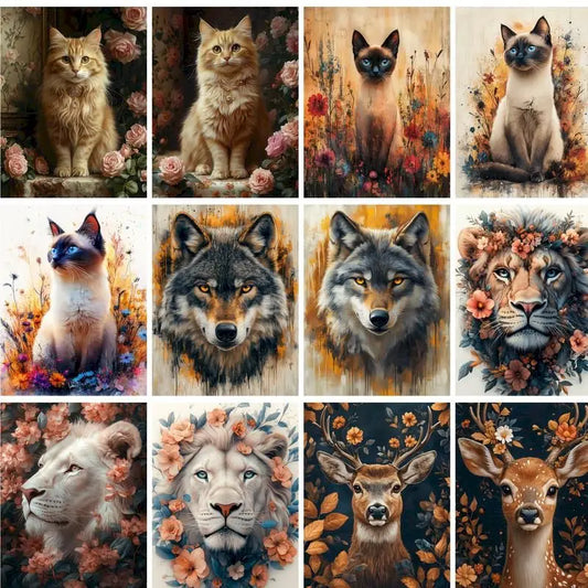 Paint by Number Kit for Adults – Flower & Animal Canvas 60×75cm Paint by Number Kit Peaceful Pleasures Health and Wellness