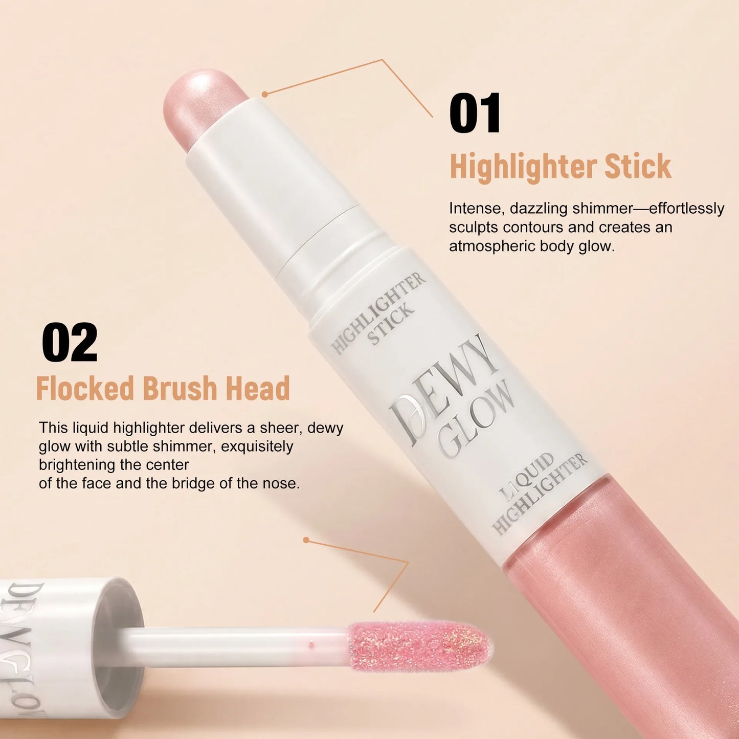 2-in-1 Contour Stick & Liquid Highlighter | Dual-Ended Face Sculptor