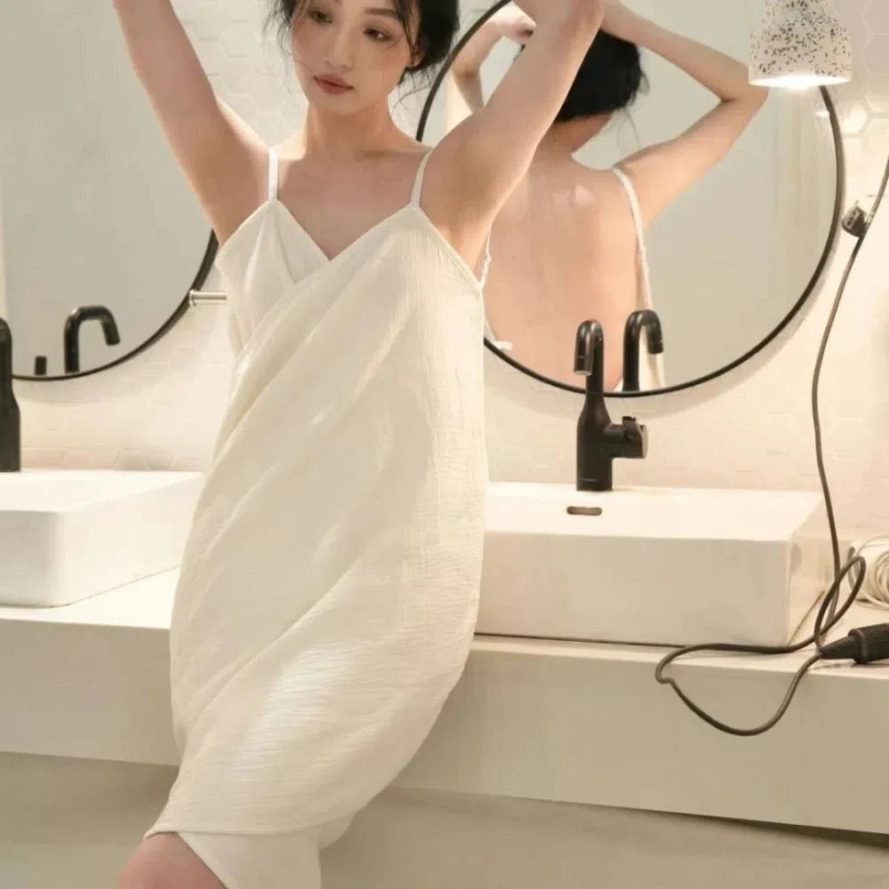 Women's Cotton Halter Nightdress | Backless Sleeveless Sleep Skirt Cotton Nightdress Peaceful Pleasures Health and Wellness