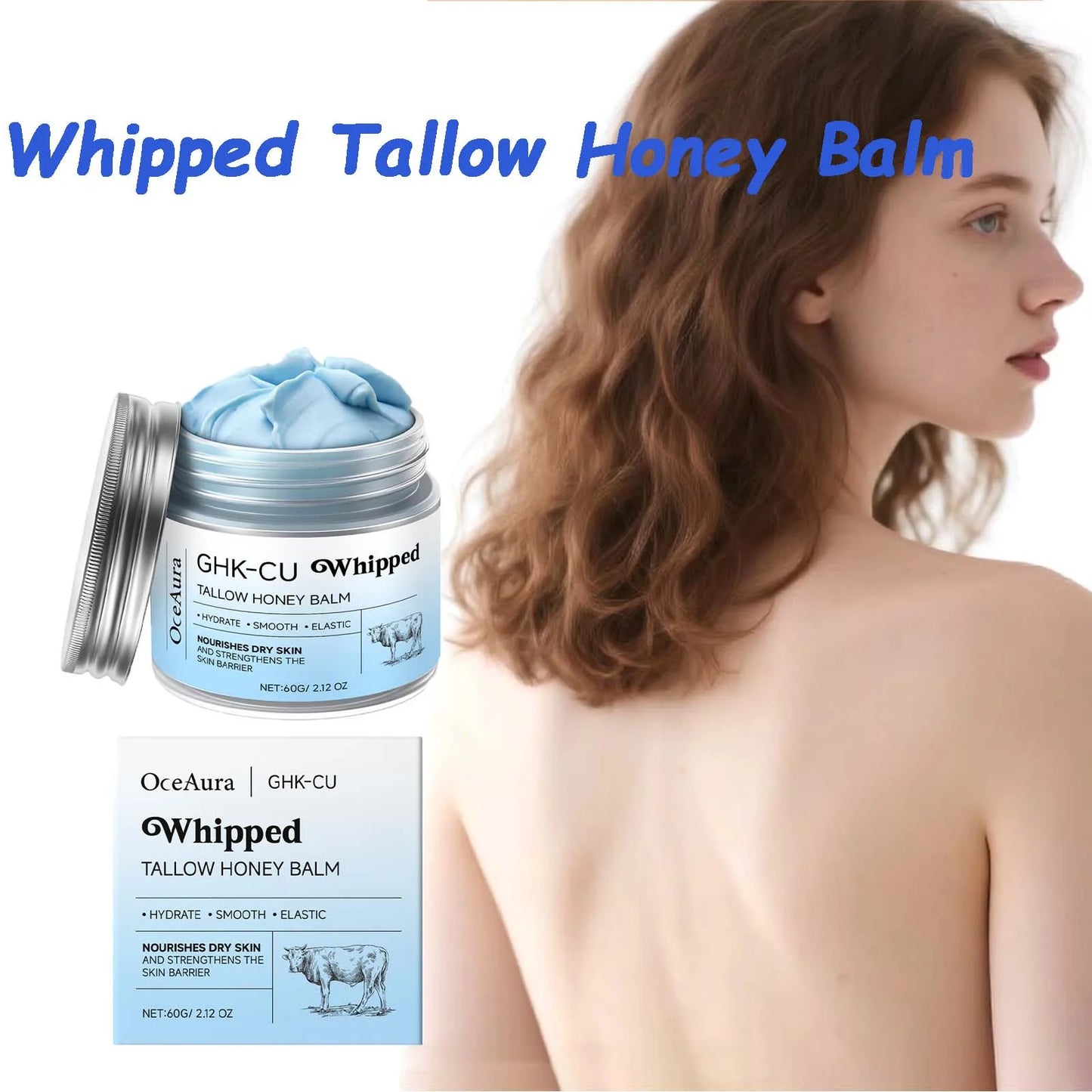 Whipped Tallow Honey Balm Deep Moisturizing for Dry Cracked Skin Non-Greasy Body Butter Brightening Tightening Face Cream Care Peaceful Pleasures Health and Wellness